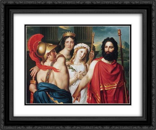 The Anger of Achilles 24x20 Black Ornate Wood Framed Art Print Poster with Double Matting by David, Jacques Louis