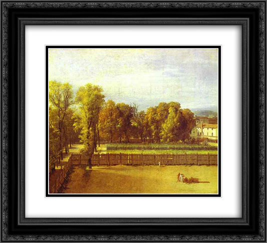 View of the Luxembourg Gardens in Paris 22x20 Black Ornate Wood Framed Art Print Poster with Double Matting by David, Jacques Louis