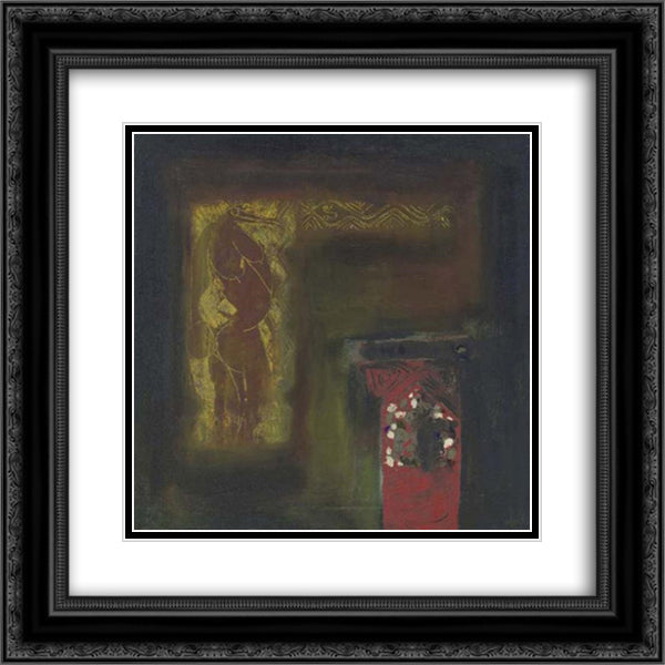 The Sign and the Altar 20x20 Black Ornate Wood Framed Art Print Poster with Double Matting by Swaminathan, Jagdish