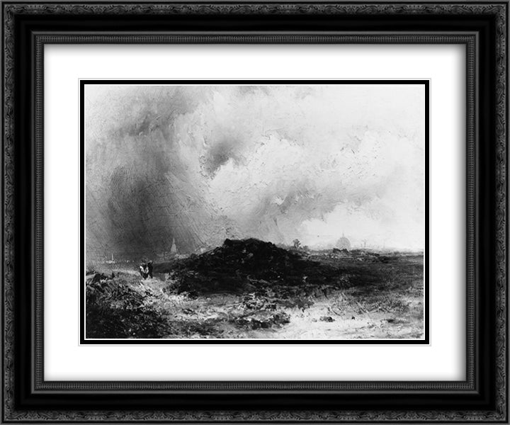 On Hampstead Heath 24x20 Black Ornate Wood Framed Art Print Poster with Double Matting by Hamilton, James