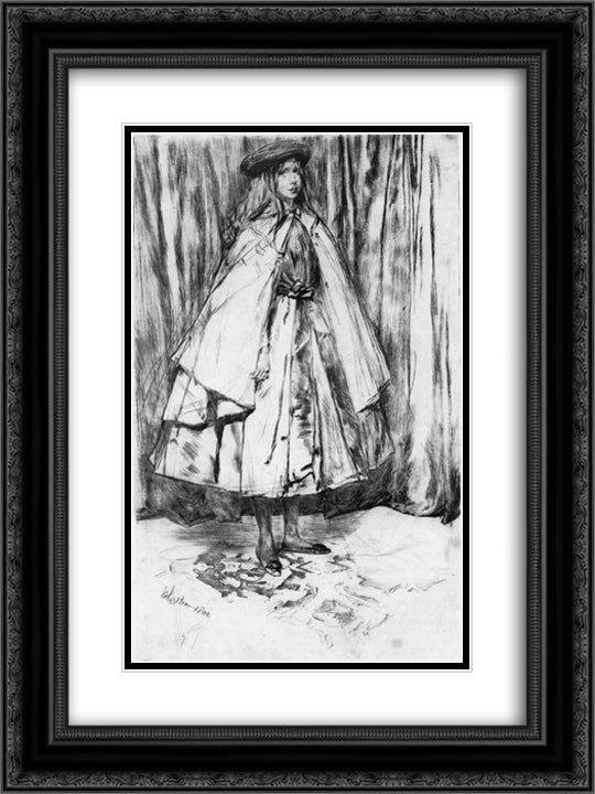 Annie Haden 18x24 Black Ornate Wood Framed Art Print Poster with Double Matting by Whistler, James McNeill