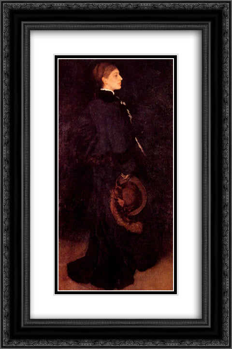 Arrangement in Brown and Black Portrait of Miss Rosa Corder 16x24 Black Ornate Wood Framed Art Print Poster with Double Matting by Whistler, James McNeill