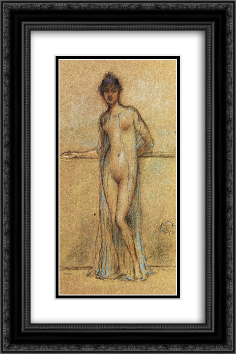 Blue and Violet II 16x24 Black Ornate Wood Framed Art Print Poster with Double Matting by Whistler, James McNeill