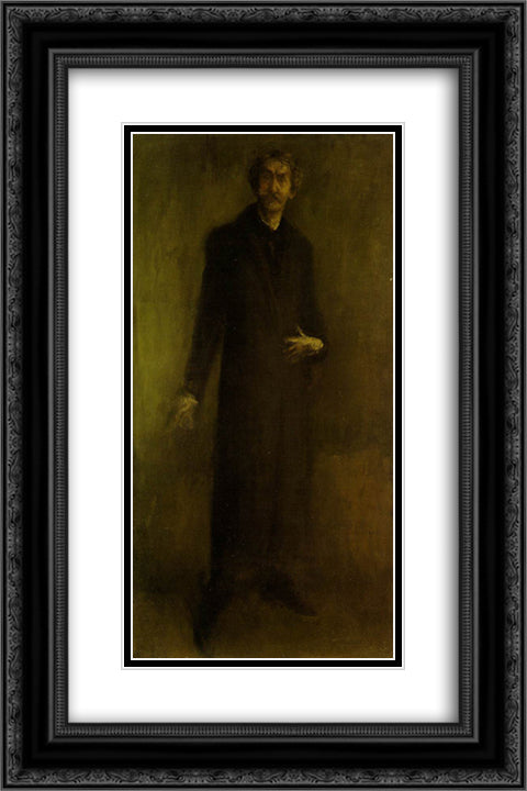 Brown and Gold 16x24 Black Ornate Wood Framed Art Print Poster with Double Matting by Whistler, James McNeill