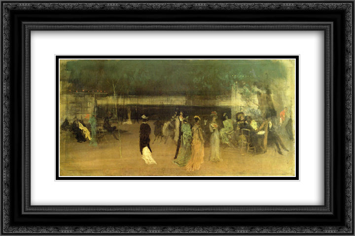 Cremorne Gardens, No. 2 24x16 Black Ornate Wood Framed Art Print Poster with Double Matting by Whistler, James McNeill