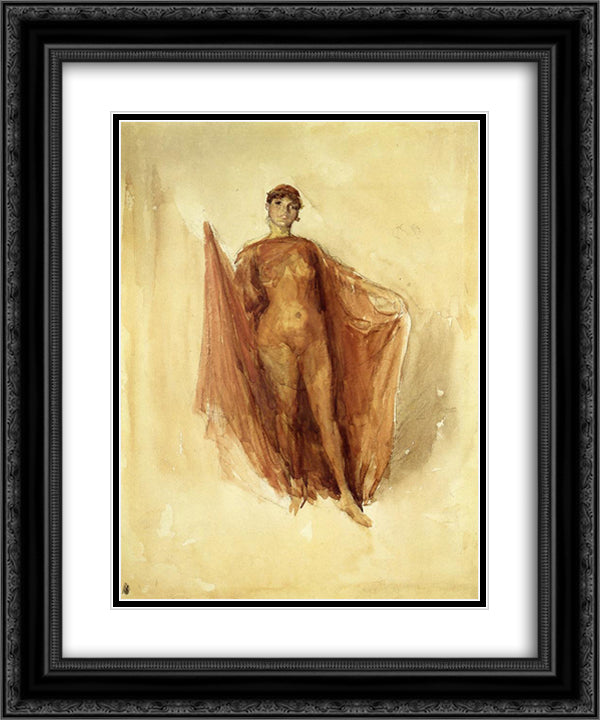 Dancing Girl 20x24 Black Ornate Wood Framed Art Print Poster with Double Matting by Whistler, James McNeill