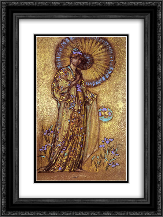 Design for a Mosaic 18x24 Black Ornate Wood Framed Art Print Poster with Double Matting by Whistler, James McNeill