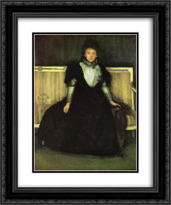 Green and Violet Portrait of Mrs. Walter Sickert 20x24 Black Ornate Wood Framed Art Print Poster with Double Matting by Whistler, James McNeill