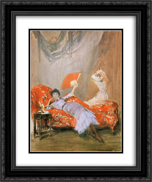 Milly Finch 20x24 Black Ornate Wood Framed Art Print Poster with Double Matting by Whistler, James McNeill