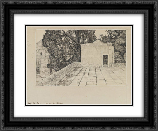 A Corner of the Haram 24x20 Black Ornate Wood Framed Art Print Poster with Double Matting by Tissot, James