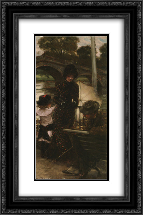 A Declaration of Love 16x24 Black Ornate Wood Framed Art Print Poster with Double Matting by Tissot, James