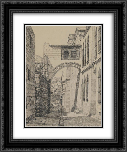 A Part of the Ancient Arch Called Ecce Homo 20x24 Black Ornate Wood Framed Art Print Poster with Double Matting by Tissot, James