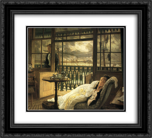 A Passing Storm 22x20 Black Ornate Wood Framed Art Print Poster with Double Matting by Tissot, James