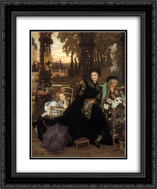 A Widow 20x24 Black Ornate Wood Framed Art Print Poster with Double Matting by Tissot, James