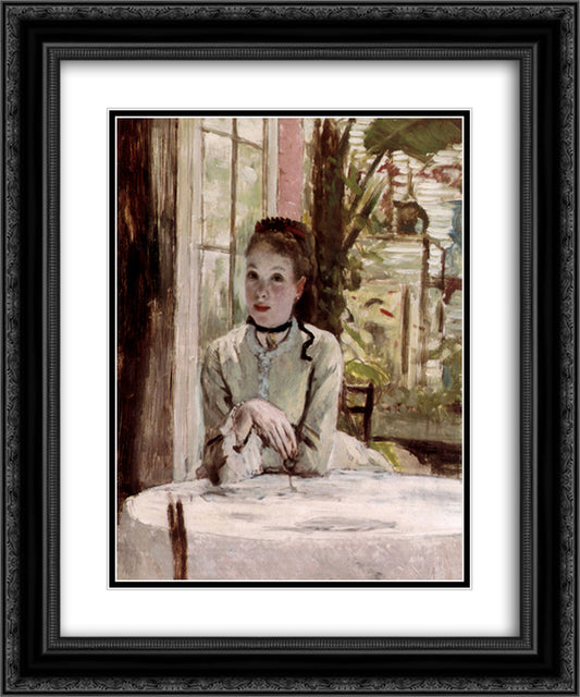 A Woman in an Elegant Interior 20x24 Black Ornate Wood Framed Art Print Poster with Double Matting by Tissot, James