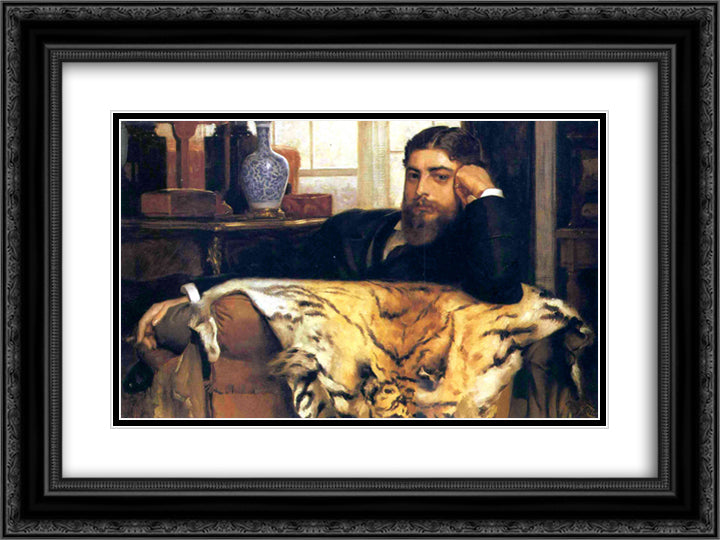 Algeron Moses Marsden 24x18 Black Ornate Wood Framed Art Print Poster with Double Matting by Tissot, James