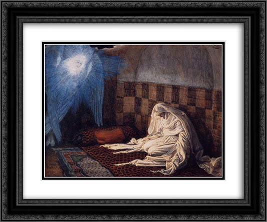 Annunciation 24x20 Black Ornate Wood Framed Art Print Poster with Double Matting by Tissot, James