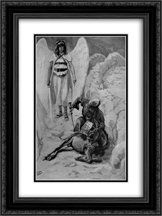 Balaam and the Ass, as in Numbers 18x24 Black Ornate Wood Framed Art Print Poster with Double Matting by Tissot, James