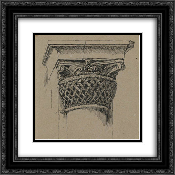 Capital from the Mosque of El Aksa 20x20 Black Ornate Wood Framed Art Print Poster with Double Matting by Tissot, James