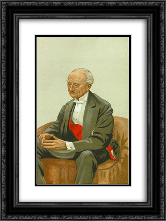 Caricature of Admiral Sir Hastings Reginald Yelverton 18x24 Black Ornate Wood Framed Art Print Poster with Double Matting by Tissot, James