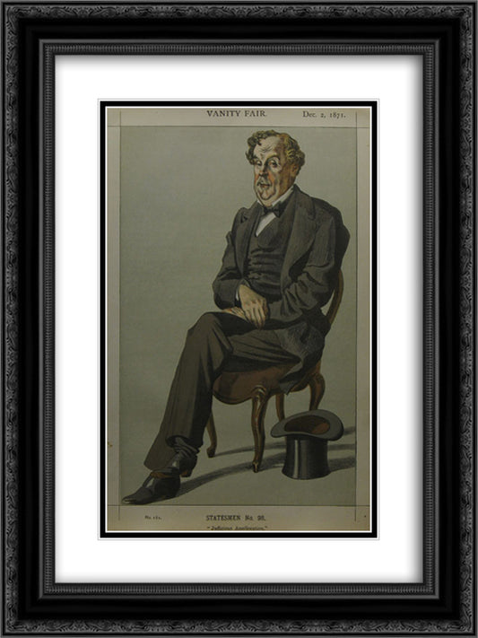 Caricature of Alexander Baillie Cochrane M.P. 18x24 Black Ornate Wood Framed Art Print Poster with Double Matting by Tissot, James