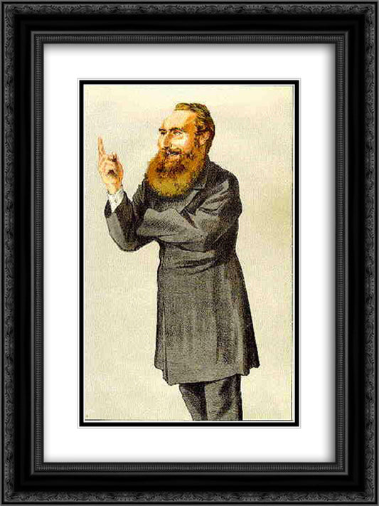 Caricature of Anthony John Mundella 18x24 Black Ornate Wood Framed Art Print Poster with Double Matting by Tissot, James