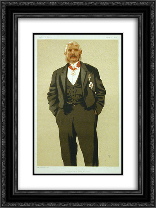 Caricature of General Sir Frederick Paul Haines 18x24 Black Ornate Wood Framed Art Print Poster with Double Matting by Tissot, James