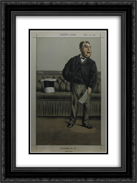 Caricature of George Cavendish Bentinck 18x24 Black Ornate Wood Framed Art Print Poster with Double Matting by Tissot, James