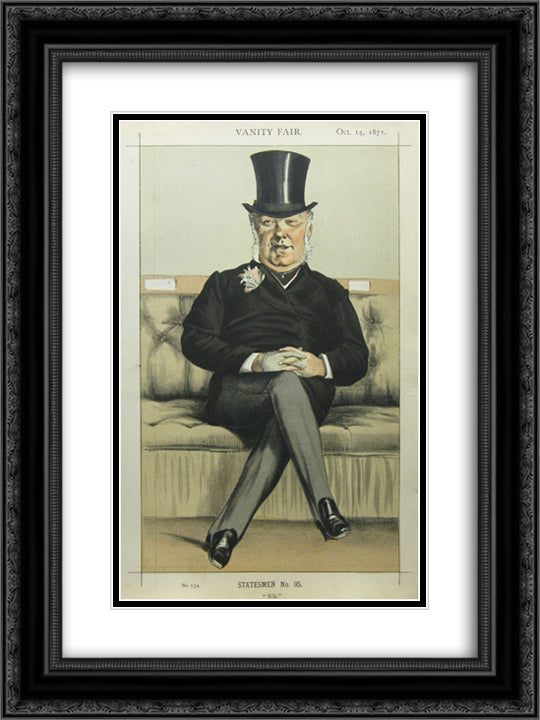 Caricature of Henry William Eaton M.P. 18x24 Black Ornate Wood Framed Art Print Poster with Double Matting by Tissot, James