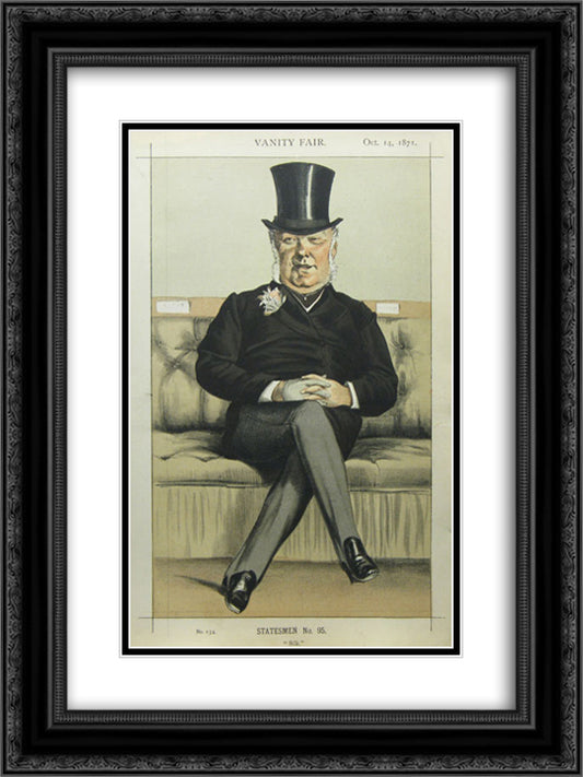 Caricature of Henry William Eaton M.P. 18x24 Black Ornate Wood Framed Art Print Poster with Double Matting by Tissot, James