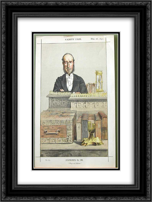 Caricature of John George Dodson M.P. 18x24 Black Ornate Wood Framed Art Print Poster with Double Matting by Tissot, James