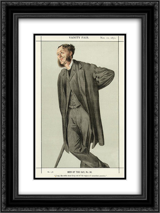 Caricature of Matthew Arnold 18x24 Black Ornate Wood Framed Art Print Poster with Double Matting by Tissot, James