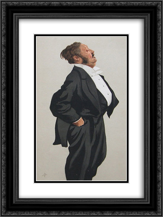 Caricature of Mr Lionel Lawson 18x24 Black Ornate Wood Framed Art Print Poster with Double Matting by Tissot, James