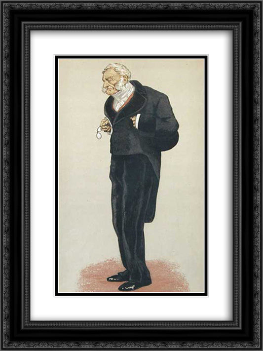 Caricature of William Bathurst, 5th Earl Bathurst 18x24 Black Ornate Wood Framed Art Print Poster with Double Matting by Tissot, James