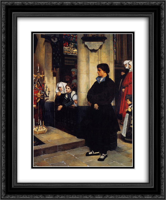 During the Service 20x24 Black Ornate Wood Framed Art Print Poster with Double Matting by Tissot, James