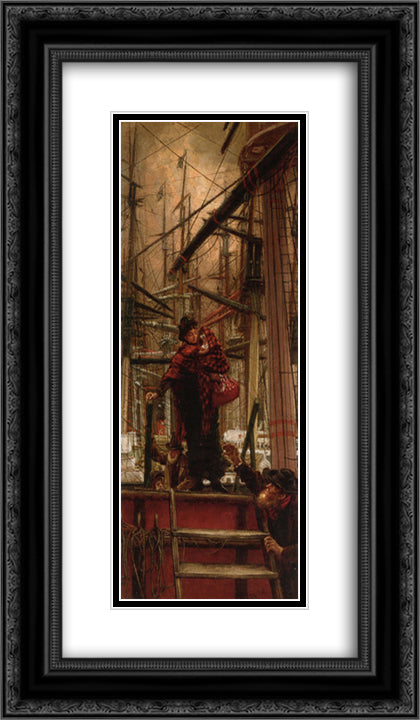 Emigrants 14x24 Black Ornate Wood Framed Art Print Poster with Double Matting by Tissot, James