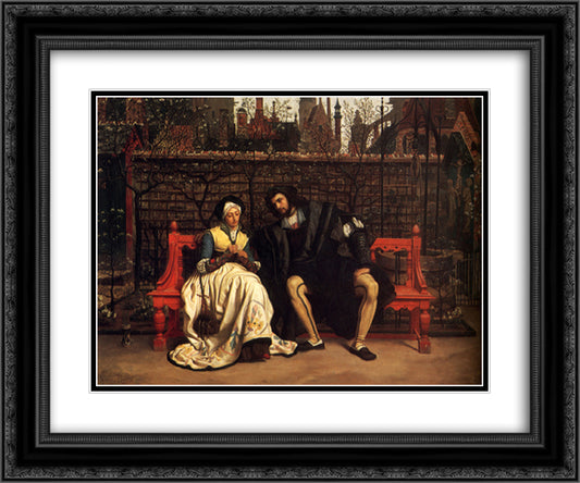 Faust and Marguerite in the Garden 24x20 Black Ornate Wood Framed Art Print Poster with Double Matting by Tissot, James