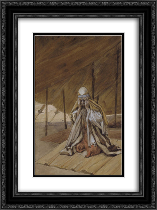 God Renews His Promises to Abraham 18x24 Black Ornate Wood Framed Art Print Poster with Double Matting by Tissot, James
