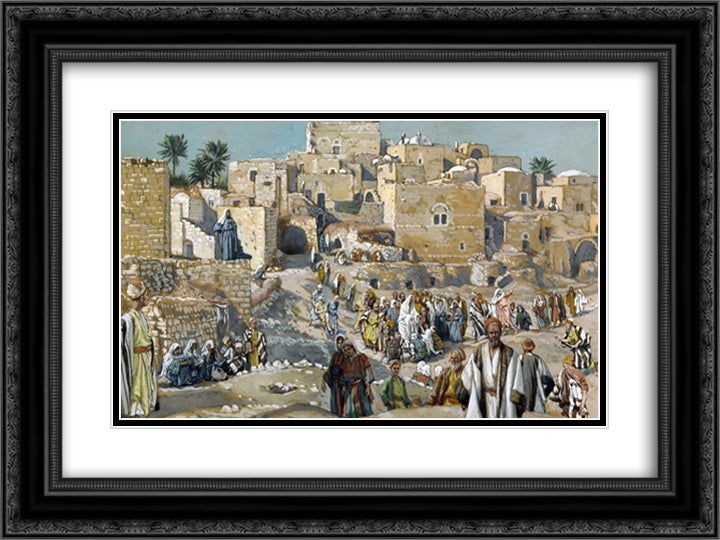 He Went Through the Villages on the Way to Jerusalem 24x18 Black Ornate Wood Framed Art Print Poster with Double Matting by Tissot, James