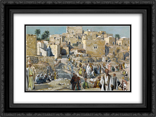 He Went Through the Villages on the Way to Jerusalem 24x18 Black Ornate Wood Framed Art Print Poster with Double Matting by Tissot, James