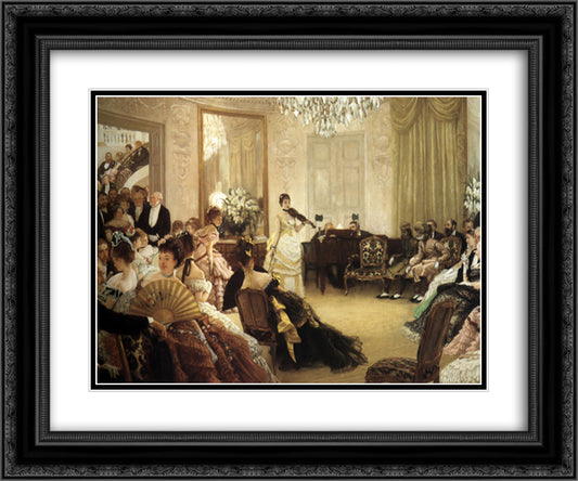 Hush! (The Concert) 24x20 Black Ornate Wood Framed Art Print Poster with Double Matting by Tissot, James