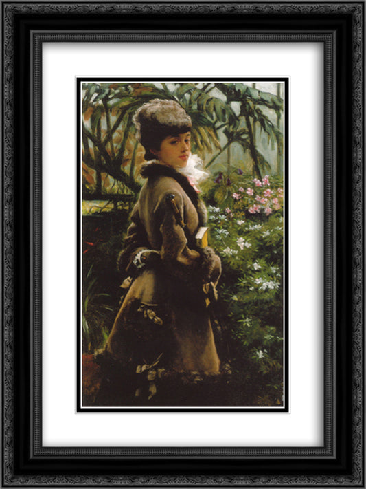 In the greenhouse 18x24 Black Ornate Wood Framed Art Print Poster with Double Matting by Tissot, James