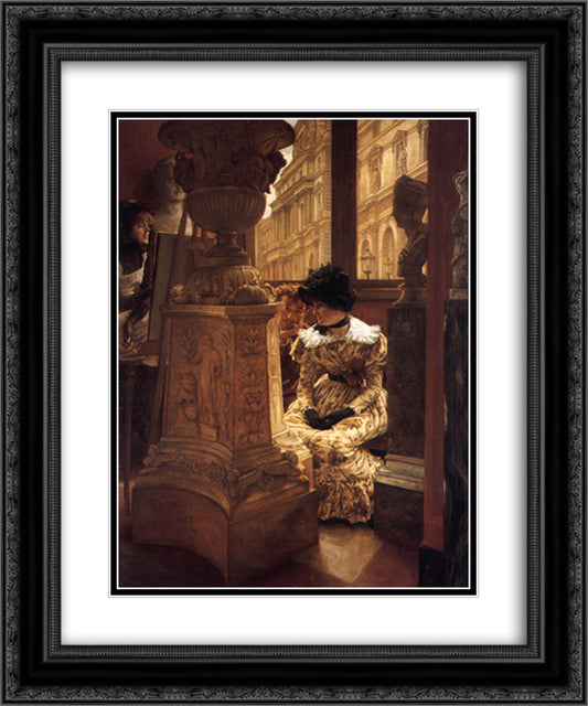 In The Louvre 20x24 Black Ornate Wood Framed Art Print Poster with Double Matting by Tissot, James