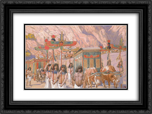 Jacob's Body Is Taken to Canaan 24x18 Black Ornate Wood Framed Art Print Poster with Double Matting by Tissot, James