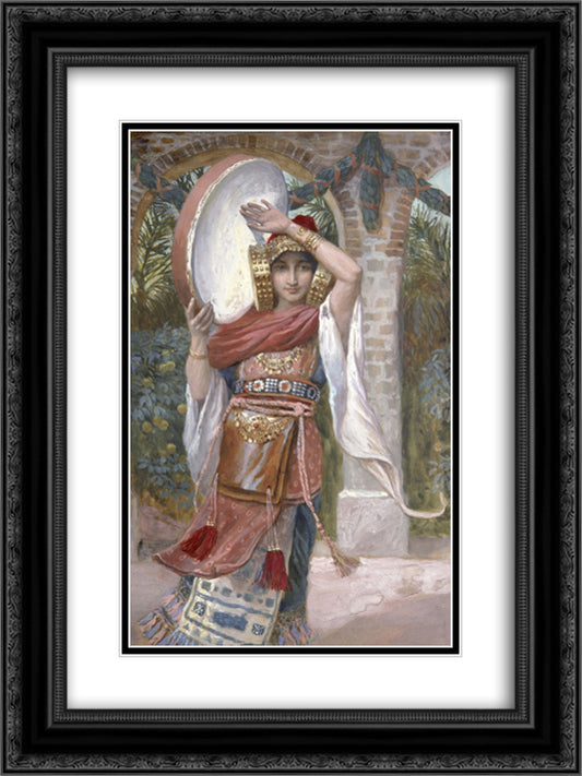 Jephthah's Daughter 18x24 Black Ornate Wood Framed Art Print Poster with Double Matting by Tissot, James