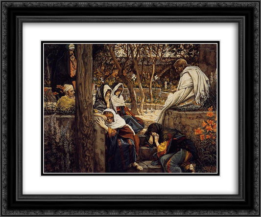 Jesus at Bethany 24x20 Black Ornate Wood Framed Art Print Poster with Double Matting by Tissot, James