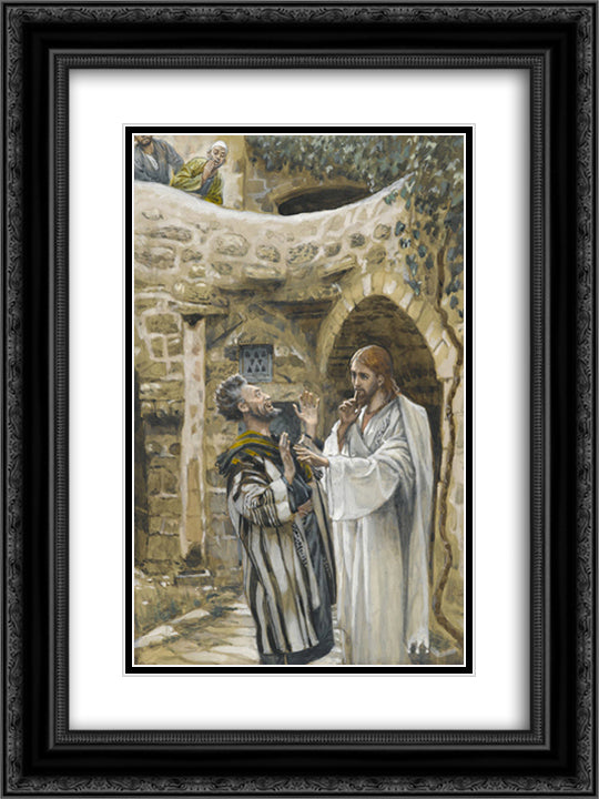 Jesus Heals a Mute Possessed Man 18x24 Black Ornate Wood Framed Art Print Poster with Double Matting by Tissot, James