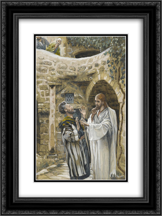 Jesus Heals a Mute Possessed Man 18x24 Black Ornate Wood Framed Art Print Poster with Double Matting by Tissot, James