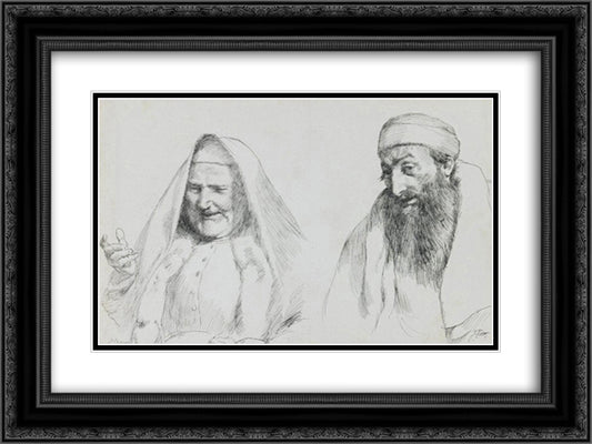 Jew and Jewess, illustration from 'The Life of Our Lord Jesus Christ' 24x18 Black Ornate Wood Framed Art Print Poster with Double Matting by Tissot, James