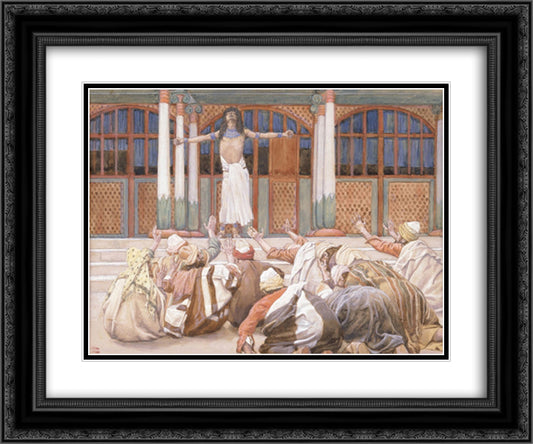 Joseph Makes Himself Known to His Brethren 24x20 Black Ornate Wood Framed Art Print Poster with Double Matting by Tissot, James